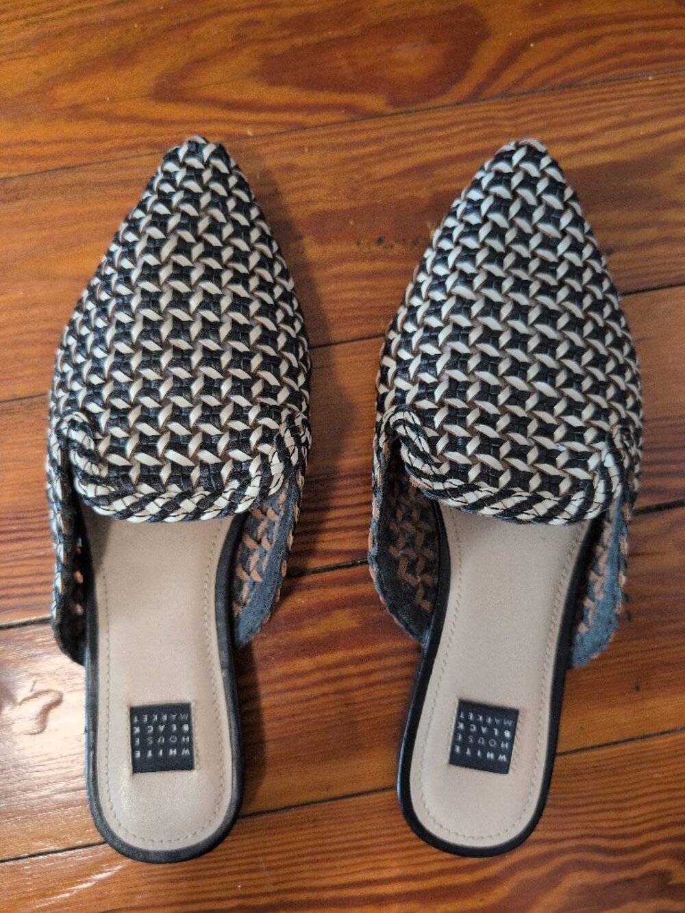 White House Black Market Woven Leather Flats Size 7.5